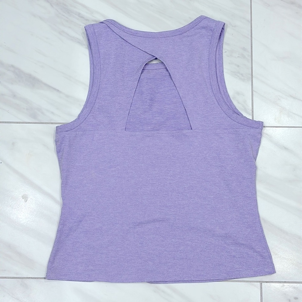 Zobha lavender purple heather crop tank with cutout back - Picture 5 of 10